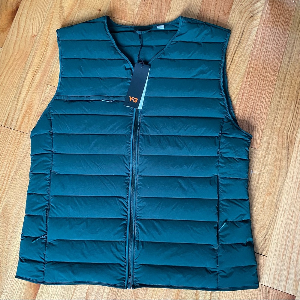 ADIDAS Y-3 dark green light puffer vest | DOWN VEST JACKET GILET BODYWARMER vest